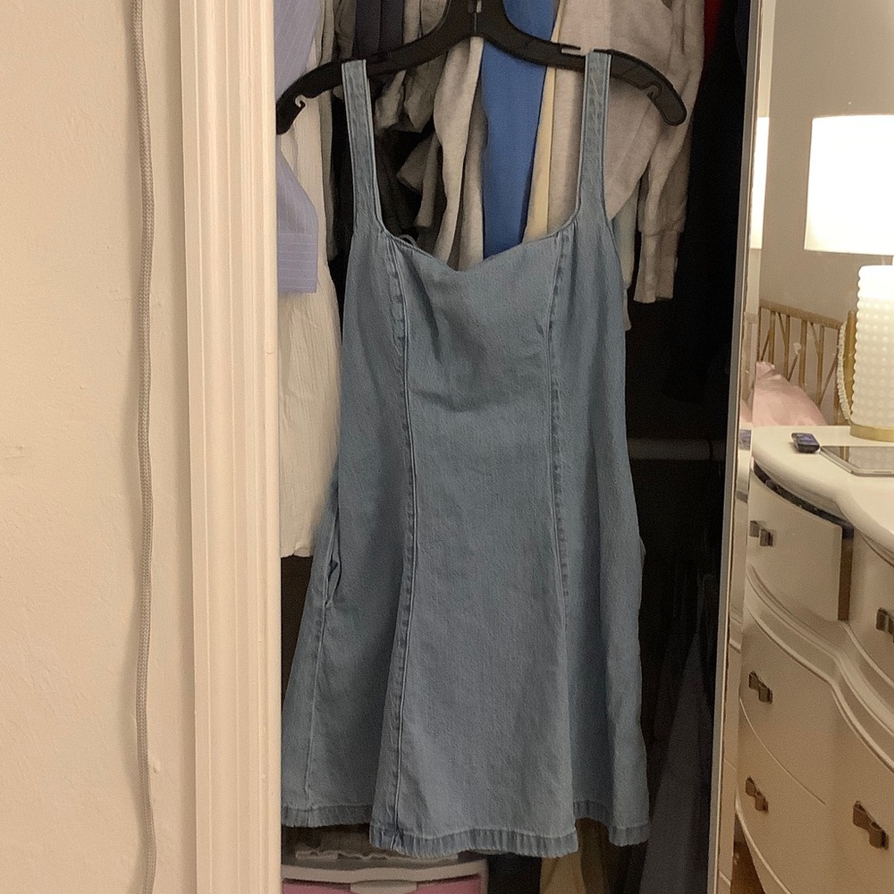Hollister Light Blue Denim Tank Dress
